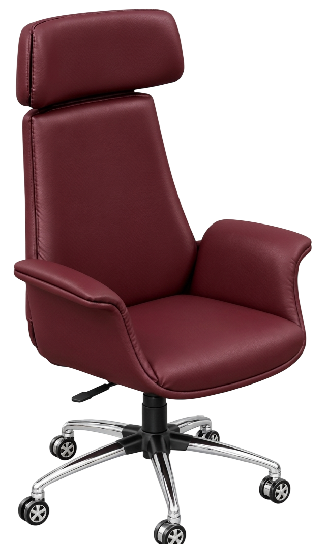 MD chair in maroon leather
