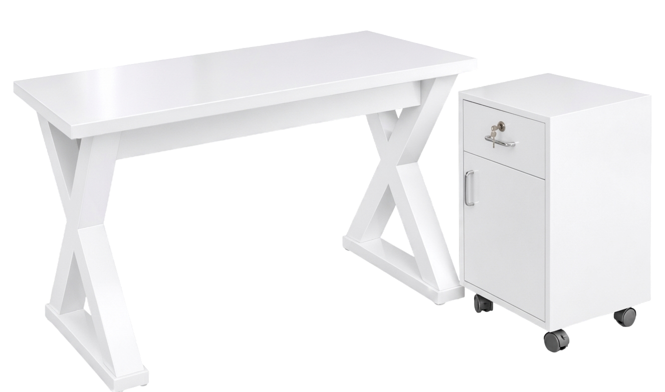 Office desk with a mobile storage pedestal