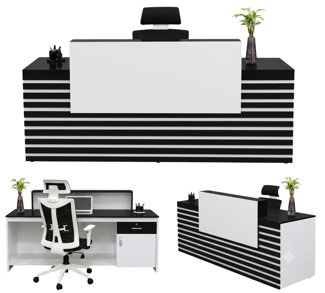 Reception counter and matching workstation